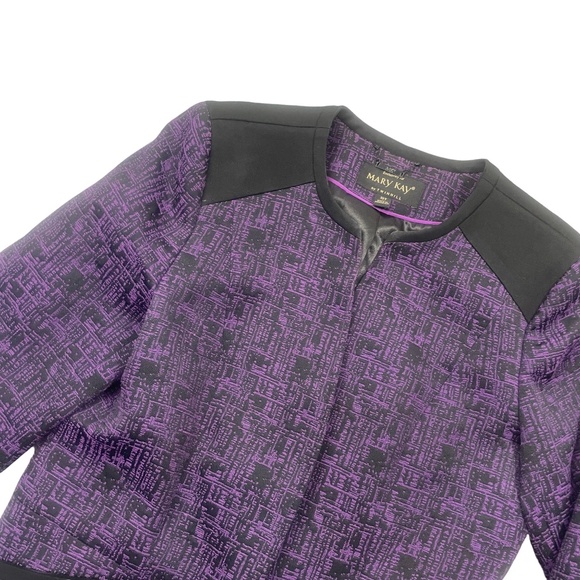 Mary Kay by Twinhill 10T Sales Exec Jacket Lined Purple Black Hook Eye Closure - Picture 1 of 5